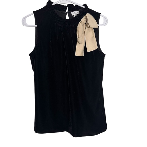 J. Crew Velvet Chic Sleeveless Top with Bow Accent XS - Picture 1 of 6